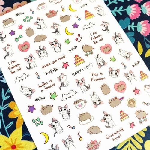Cat bunny Combination series Nail Stickers 3d nail art sticker nail decal stamping export japan designs rhinestones decorations