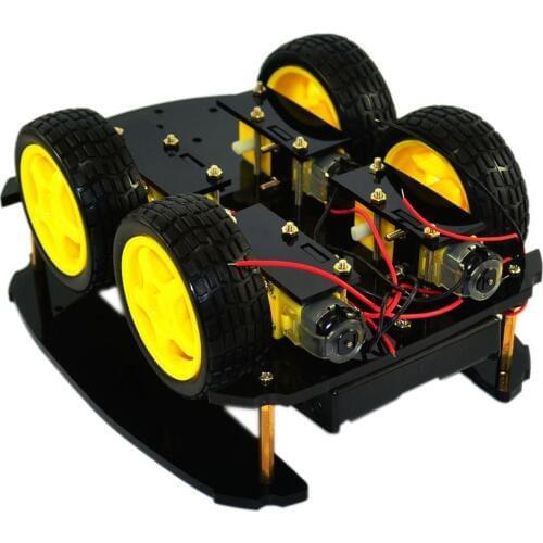 New Version 4wd Car Chassis With Four TT Motor Acrylic Robot Plate For Arduino DIY Smart Robotic Model Eduaction Kit