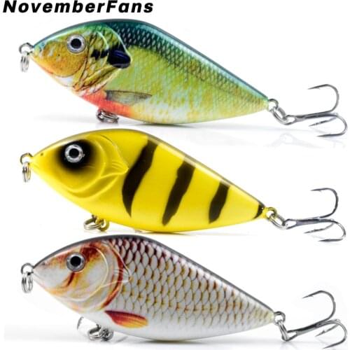 NovemberFans Hard Jerkbait Fishing Lures 7cm 14.5g Rattle Glide Artificial Sinking Wobbler Bait Fishing Tackle for Pike Bass