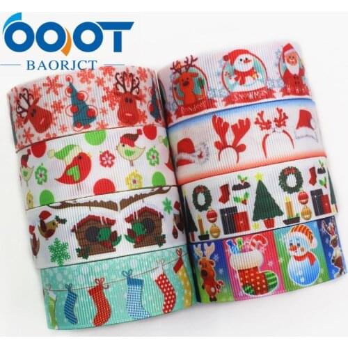 OOOT BAORJCT I-19713-9,22mm,10yards Christmas series Cartoon grosgrain ribbons,bow cap accessories and decorations,DIY materials