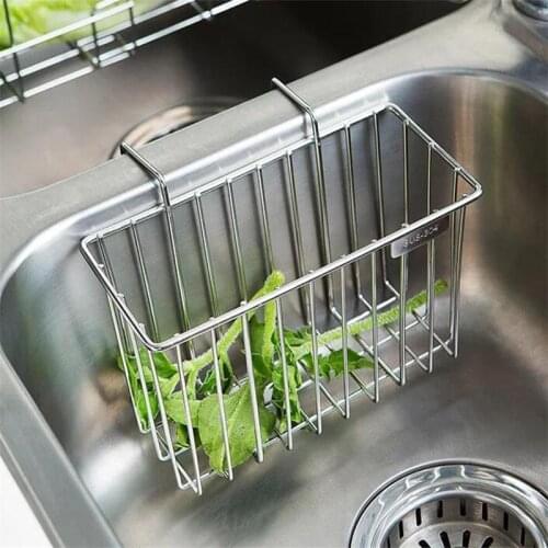 Kitchen Sink Organizer Stainless Steel Sink Storage Basket Rack Cleaner Rag Storage Shelf Sponge Drain Rack Kitchen Accessories