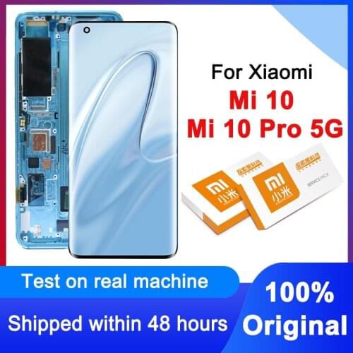 Original 6.67'' AMOLED Display Replacement For Xiaomi Mi 10 LCD Touch Screen Digitizer Assembly For Xiaomi Mi 10 Pro 5G M2001J1G