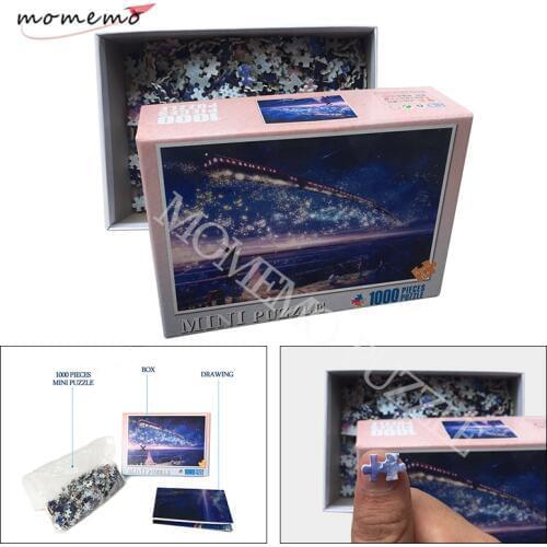 MOMEMO Trains In The Star Sky Puzzle 1000 Pieces Fantasy Landscape Wooden Jigsaw Puzzles Toys for Adults Kids Educational Toys