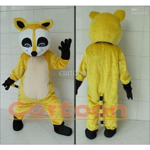Foam Hot Cartoon Character Adult Yellow raccoon Dress cosplay Halloween Party Costume