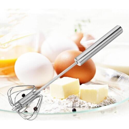 Stainless Steel Coffee Milk Mixing Eggbeater Handheld Mixer Kitchen Cooking Tools Hand Pressure Rotating Mixer Baking Cocina