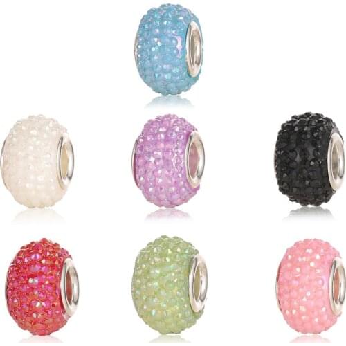 Big Hole Colorful Resin Beads Fit Original Pandora Charms Bracelet Women DIY Jewelry Making Gifts