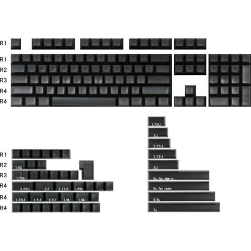 SA keycaps ABS Doubleshot 151keys black keycap for mechanical keyboard 75 mini 84 96 key 64 corsair