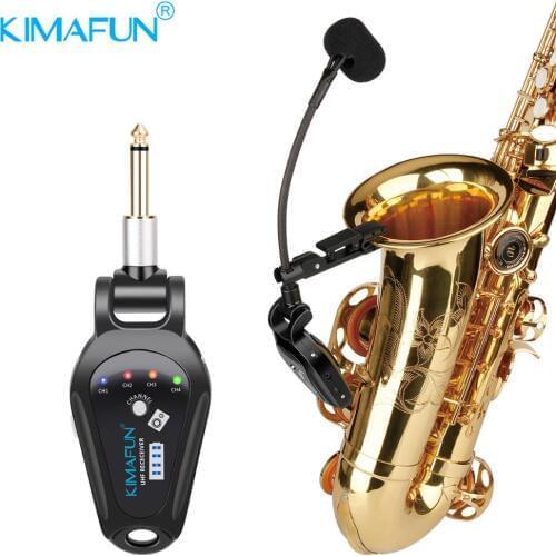 Stage Saxophone Brass Instrument Sensitive Wireless Microphone Professional Performance Portable With 6.35 Plug UHF Transmission