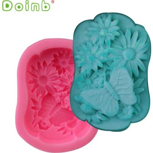 Butterfly Flower Silicone Mold Fondant Cake Decoration Baking Tools Handmade Soap Mould