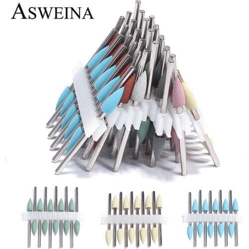 10pc/Set Silicone Nail Drill Bit Frees Bit Nails Rubber Manicure Drills Bit Rotary Electric Milling Cutter Burr Tools