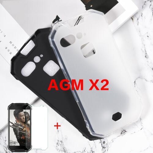 Silicone Case For AGM X2 TPU Case Cover For AGM X2 Back Cover and Tempered Glass Screen Protector For AGM X2 SE Case Glass Cover