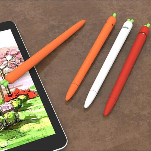 Carrot Silicone Protective Case For Apple Pencil 1st 2nd Gen Pen Holder Cover Soft Carrot Case Touch Pen Stylus Protective