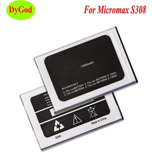 DyGod 1400mAh For Micromax S308 Battery Replacement For Micromax S308 Batteries Bateria Smart Phone