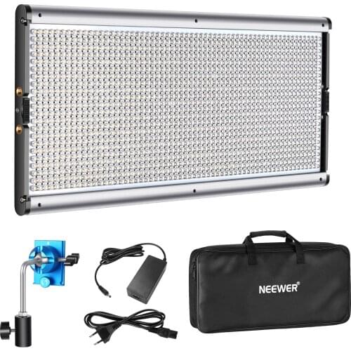 Neewer Dimmable LED Video Light Photography LED Lighting with Metal Frame 1320 LED Beads 3200-5600K, DC Adapter/Battery Power