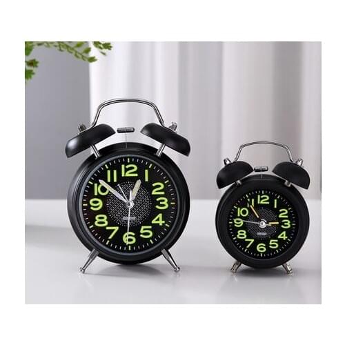 Luminous Creative Metal Black Alarm Clock Minimalist Silent Modern Alarm Clock Home Student Bedroom Bedside Decoration MM60NZ