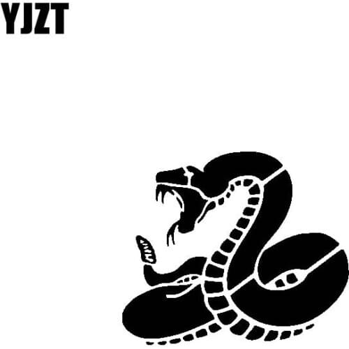 YJZT 14.6CM*13.5CM Dtom Snake Delicate Beautiful Cool Vinyl Decal Car Sticker Black/Silver C19-1061