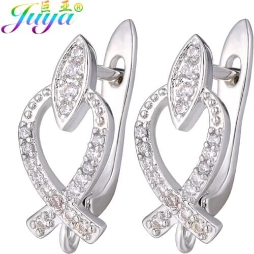 Juya DIY New Design Shvenzy Fixtures Handmade Earwire Fastener Earring Hooks Accessories For Womens Dangle Charm Earring Making