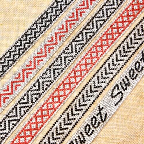 Iron On Diamond Tape 2 Yard Hotfix Crystal Rhinestone Trim Mesh Strass Chain Banding Bridal Diy Garment Wedding Dress Decoration