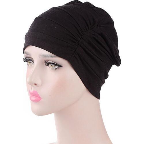 Women Indian Hat New Muslim Turban Elastic Head Cover Hijab Cap Hat Ladies Hair Loss Wrap Cancer Chemo Arab Beanie Accessories