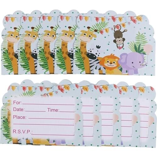 10pcs/set theme invitations cards kids birthday wedding party invitations