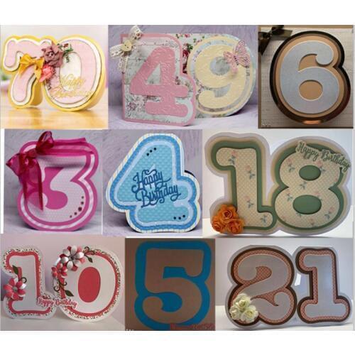 20pcs Whole Set Large 0-9 Numbers 10cm Big Metal Cutting Dies 13.2cm Plastic Stencil for DIY Scrapbooking Crafts Cards New 2019