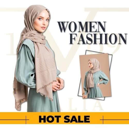 2020 Hot Sale Women 75x200 cm Beige Cotton Shawl Silky Scarf Muslim Hijab Wrap Female Neck Warm Headband Face Mask Lady