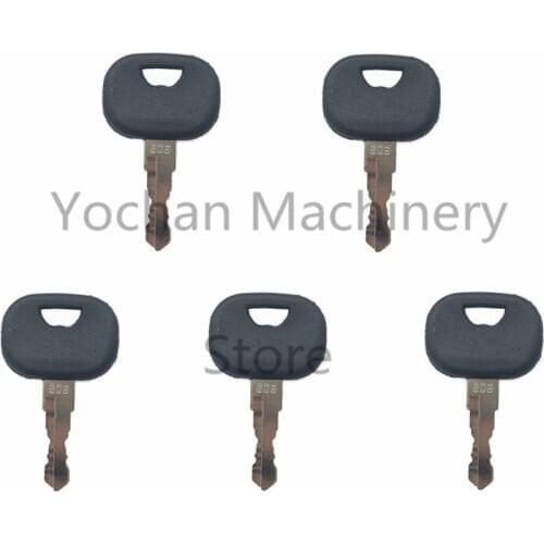 5 Pcs 606 Ignition Key For Liebherr John Deere Track Loader Heavy Equipment Start Switch