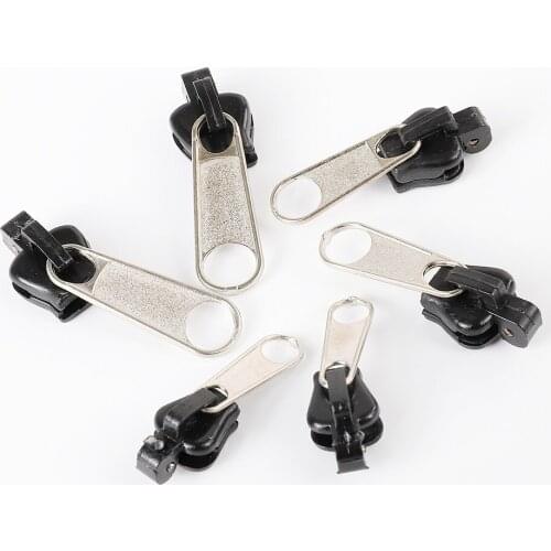 6Pcs 3 Sizes (S/M/L) Universal Zipper Zip Slider Teeth Fix Any Zipper For Replacing Bag Apparel Slider Zipper Sewing Accessories