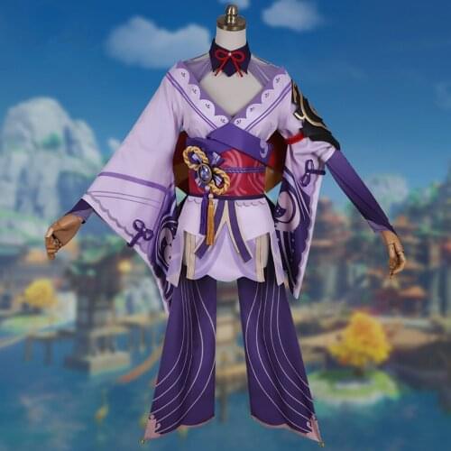 Anime Genshin Impact Shogun Raiden Game Suit Lovely Dress Lolita Uniform Cosplay Costume Halloween Men Free Shipping 2021 New