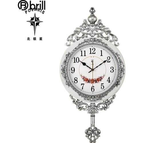 White Wall Clock Vintage Silent Pendulum Clock Wall Decor Living Room Retro Swing Clocks Wall Home Decor Vintage Pendule Murale
