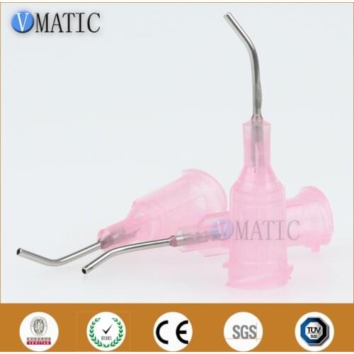 Free Shipping 20G Pink 0.5'' Tubing 45 Degree Bend Bent Dispensing Needle Tips Blunt End Stainless Steel Needles 1/2 Inch