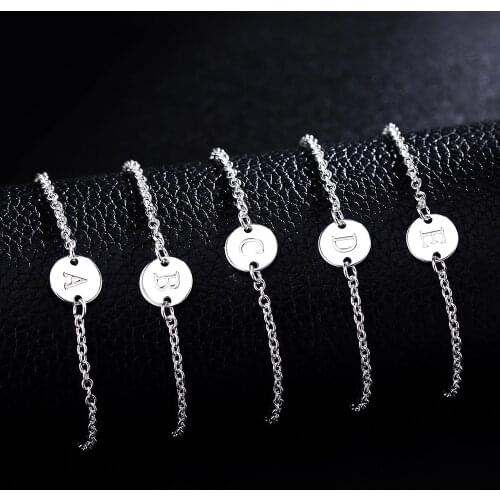 925 sterling Silver 25 letter cards Chain Bracelets for Women elegant Fashion classic Wedding Party Christmas Gifts fine Jewelry