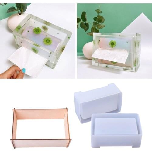Paper Box Epoxy Resin Mold Tissue Napkin Case Silicone Mould DIY Crafts Jewelry Storage Organizer Home Decorations Casting Tools