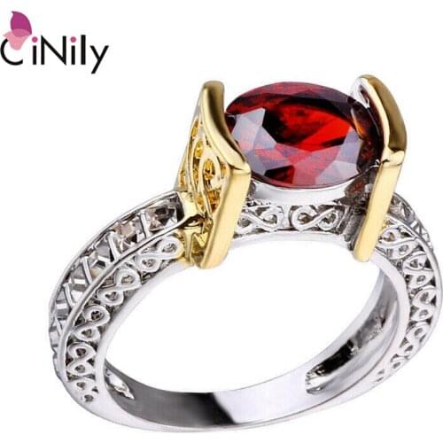 CiNily Luxury White Silver Gold Lace For Women Jewelry Ring 6-10 NJ457