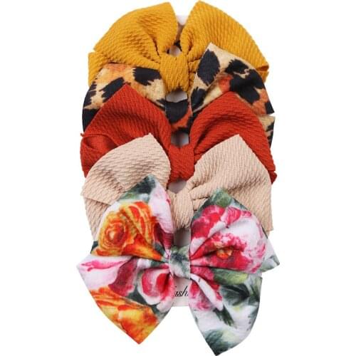 5Pcs/Set Baby Hair Clips Lovely Bows Barrette For Girls Children Printed Hairpin Ins Hot Kids Hair Accessories Party Hairgirps