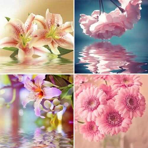 EverShine 5D Diamond Painting Flower Full Square Diamond Embroidery Plant Mosaic Cross Stitch Picture Of Rhinestones Home Decor