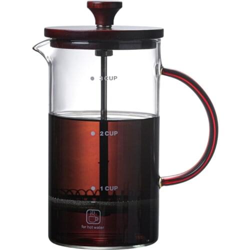 French Press Coffee Maker Glass Coffee Percolator Pot 400ml/800ml Large Capacity Manual Coffee Containers Tea Hot Water Bottle