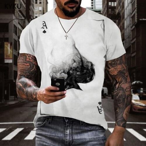 3d Tshirt Playing Cards T shirt Men Gamble Shirt Print Ace Of Spades T-shirts 3d Smoke Cloud Anime Clothes Short Sleeve Hip hop
