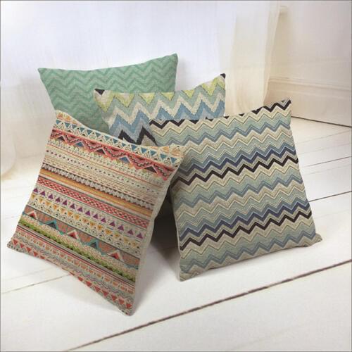Geometry Diamond Cushions Aztec Stripe Pillowcase Yellow Blue Nordic Beach Home Accessories Toss Pillow 18X18 Polyester Dropship