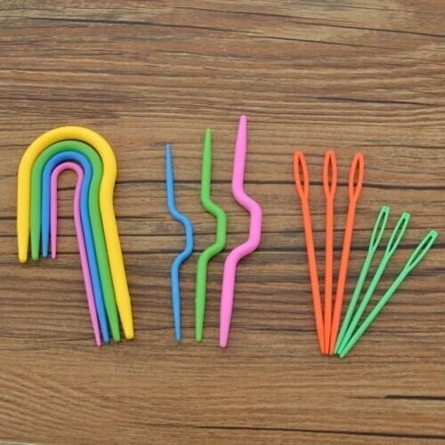 Curved Crochet Hooks Plastic Knitting Needles for Manual Scarf Sweater U-shaped Twist Weaving DIY Sewing Tools Accessory G