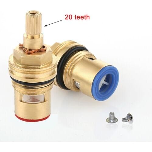 Ceramic Thermostatic Valve Faucet Cartridge Bathroom Hot and Cold Mixer Valve Adjust Water Temperature Brass Body Material