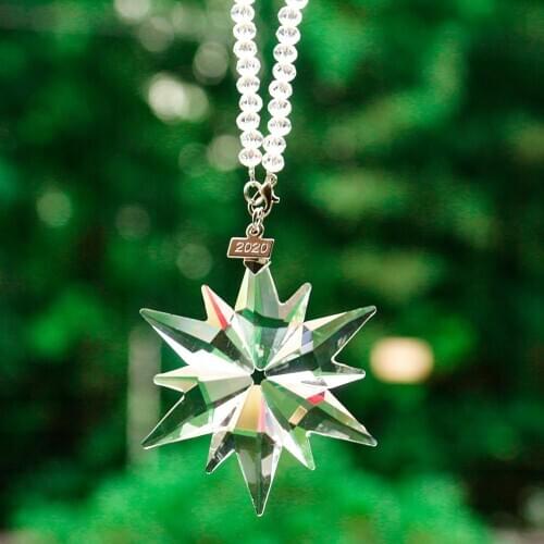 CRYSTAL SNOWFLAKE CHRISTMAS ORNAMENT, ANNUAL EDITION 2020 FIGURINE, TRANSPARENT, NEW HANGING PENDANT WITH CHAIN rainbow maker