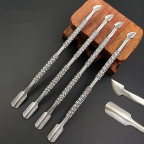 Hot Selling Stainless Steel Cuticle Remover Double Sided Finger Dead Skin Push Nail Cuticle Pusher Manicure Care Nail Art Tool