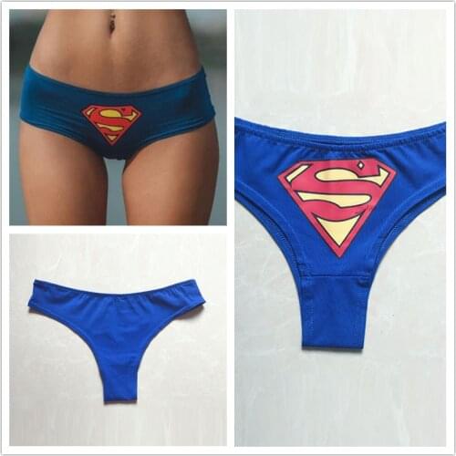Hot Superhero Cartoon Sexy Womens attractive Underwear Cosplay Lovely G-String Panties Lingerie Cute