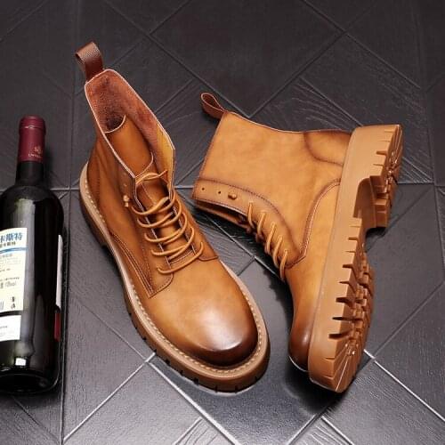 Men Martin Shoes Purple Punk Motorcycle Ankle Boots Zapatillas Hombre Autumn Fashion Leather