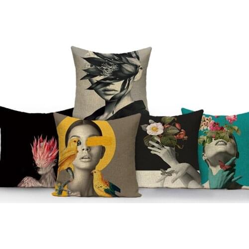 Abstract Print Pattern Pillowcases on Pillows Cushions for Bedrooms Indian Style Decoration Farmhouse Decor Funda De Almohada