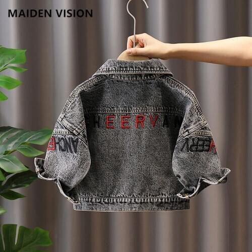 Boys Denim Jackets 2021fashion Spring Autumn Hooded Hole Coats Outerwear Windbreaker digital Kids Jeans Coats baby Boys clothes