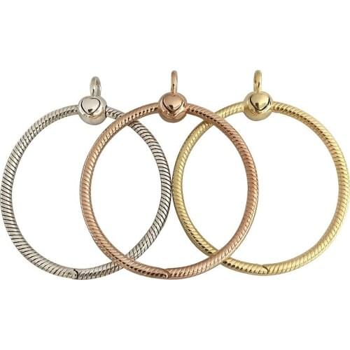 Origianl Rose Gold & Silver Moments Large O Necklace Pendant Fit 925 Sterling Silver Charm Bracelet Bangle Diy Jewelry