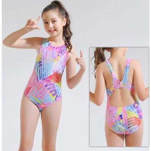 2-14 Years Girls Swimsuit 2021 New One Piece Swimwear Flamingo Ruffle Style Childrens Swimwear Unicorn One Piece Swimsuit