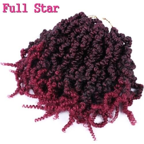 Full Star Pre-twisted Spring Twist Hair 10" Crochet Braids For Bob Spring Twists Short Curly Bomb Twist Braiding Hair Extension